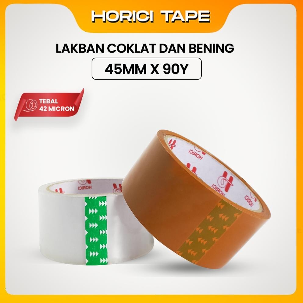 

Flash Sale Horici 1 Slop 6 Pcs 42Mic 45Mm*90Y Tape Murah Super Clear Lakban Bening Dan Coklat 8.8