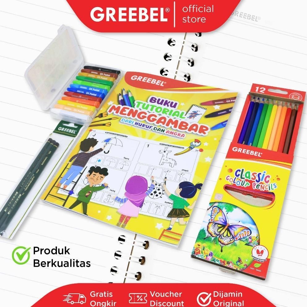 

Super Murah Greebel Alat Menggambar / Peralatan Gambar (Paket Colouring Starter Pack For Kids) / Alat Paket Mewarnai 8.8