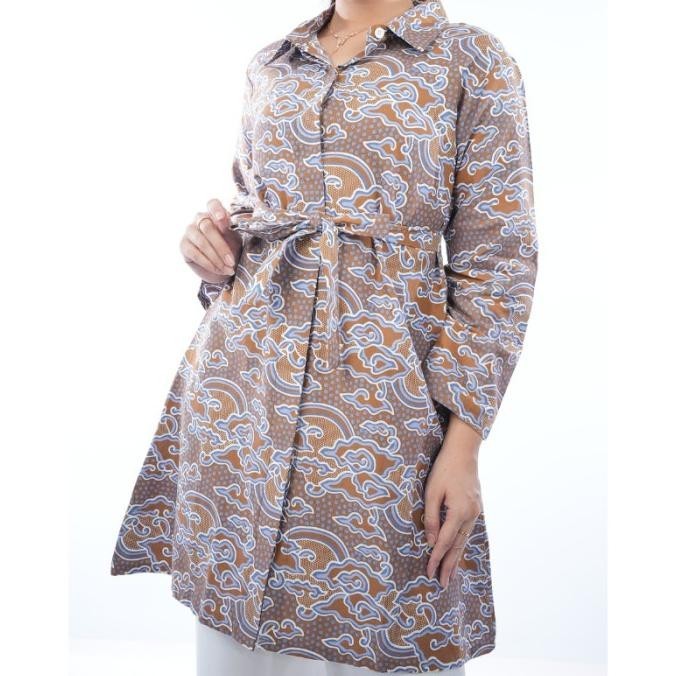 Atasan Batik Wanita Tunik Jumbo Batik Mega Mendung Senja