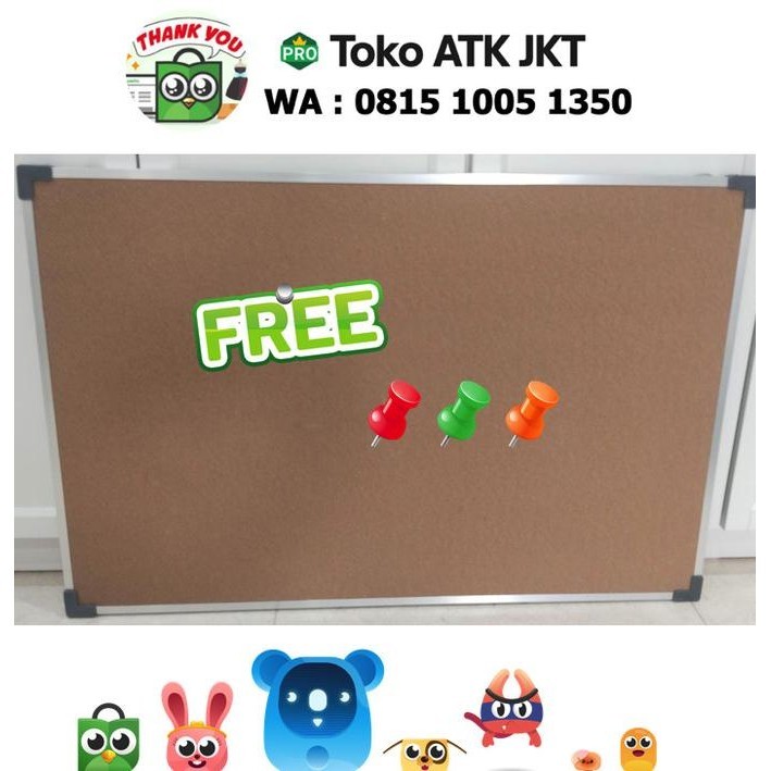

Softboard 60x90 cm Polos Papan Pin Board Soft CorkBoard EcoSave