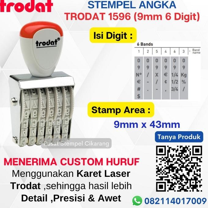 

New | Bagus Stempel Angka Manual Trodat 1596 (9Mm 6 Digit)