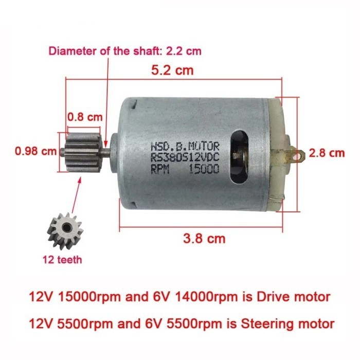 Dinamo Type 380 (Kecil) Mobil Motor Mainan Aki