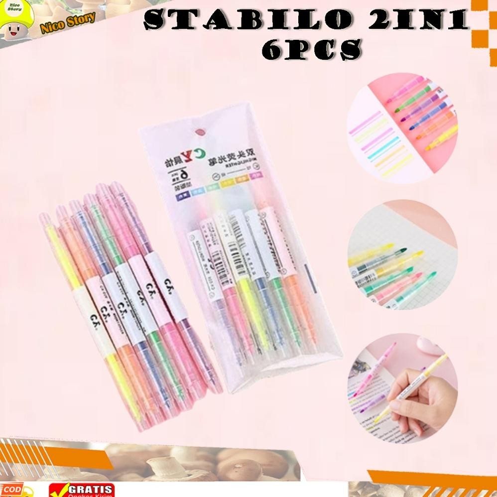 

sa-324 (NCS) Set Stabilo Warna Isi 6 in 1 / Set Highlighter Warna Isi 6in1 / Stabillo Warna-Warni Terlaris