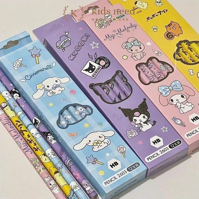 

d-54 (12 pcs) Pensil 2B HB Karakter / Pencil Kayu 2B HB Fancy Kartun Lucu Original