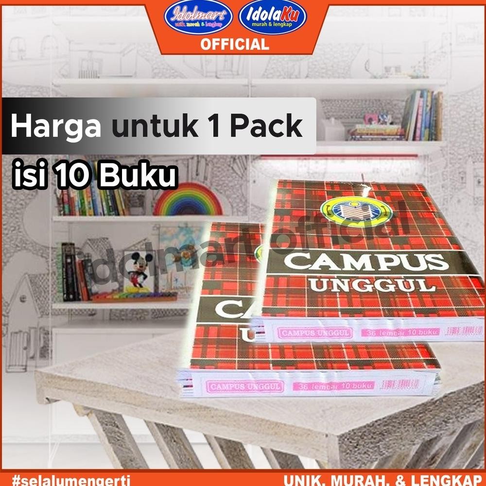 

dg-78 IDOLMART Buku Tulis Campus Unggul isi 36 Lembar Buku Tulis sekolah Boxy/10 pcs Hemat
