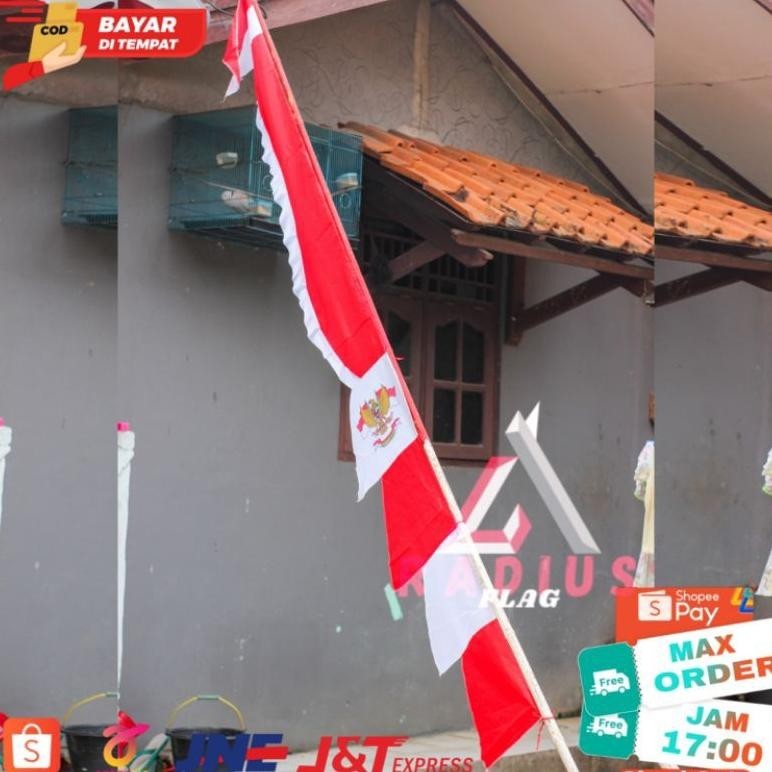 FLASH SALE BENDERA UMBUL UMBUL KUDA LAUT MERAH PUTIH 2,7M DISKOM