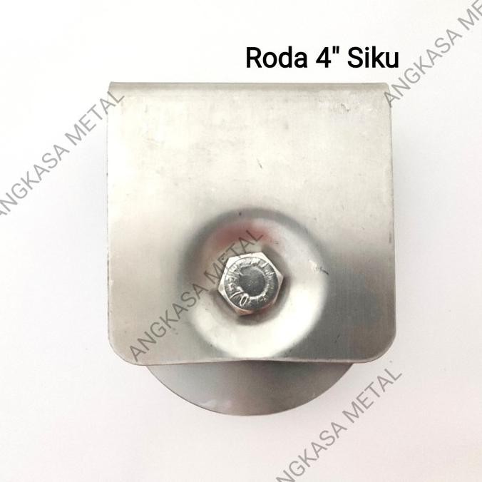 Langsung Proses Roda Pintu Pagar Stainless Steel 4" Siku