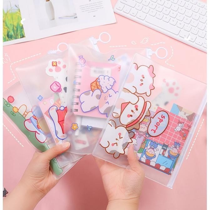 

2er-54 Pouch alat tulis transparant karakter bear Murah