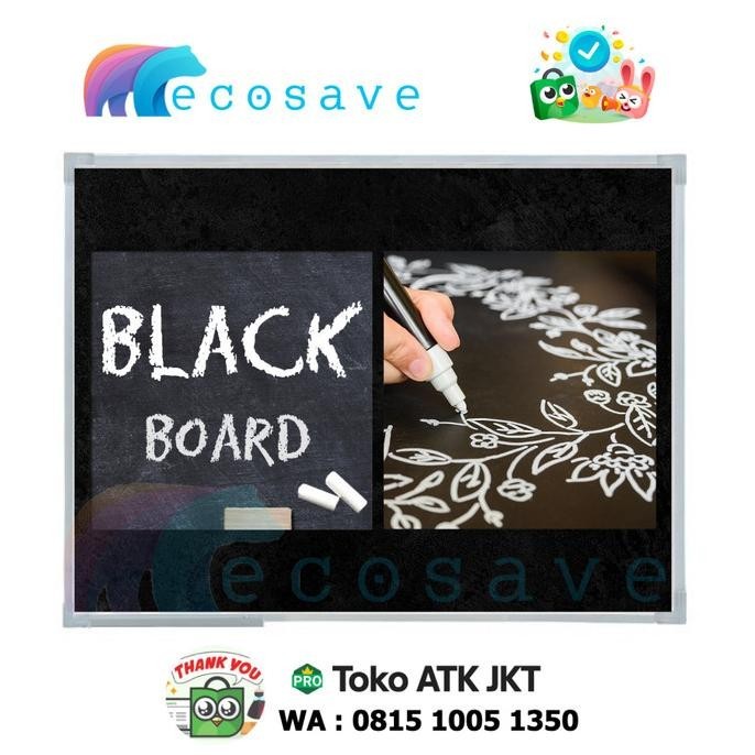 

Blackboard SAKANA 120 x 180 cm - Papan Tulis Kapur Hitam 120x180 Besar