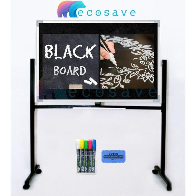 

Blackboard SAKANA 120 x 180 cm Double Face - Papan Tulis Kapur - Kaki