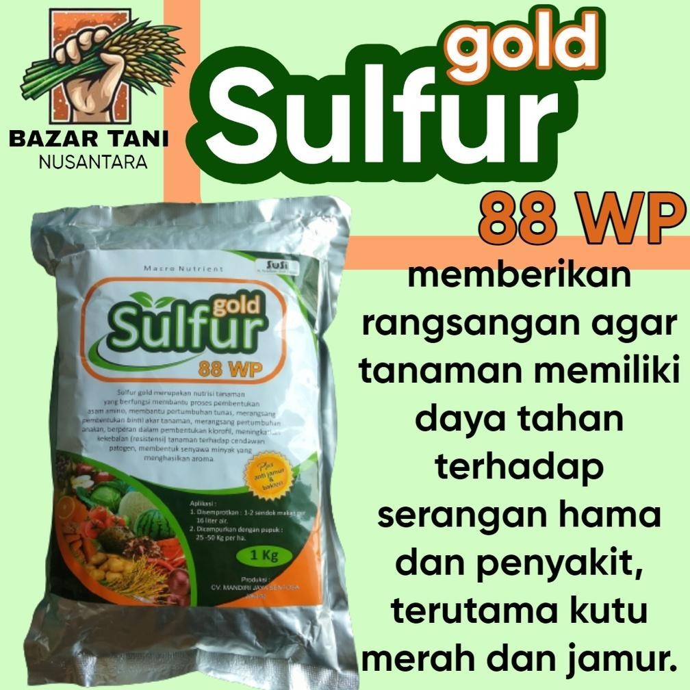 Viral ( Btn ) Sulfur Gold 88Wp 1Kg Fungisida Bahan Aktif Belerang Sulfur Pertanian Terlaris