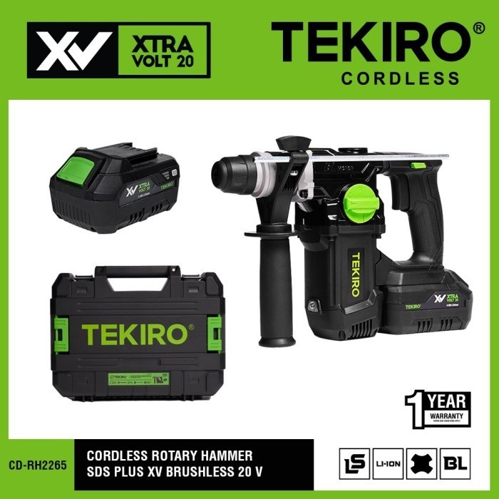 TEKIRO Cordless Rotary Hammer SDS Plus XV Brushless20V Mesin Bor Bobok
