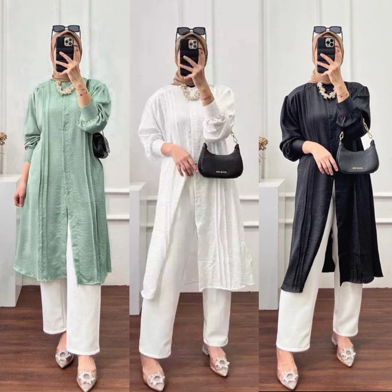 Bajju Panjng Wnita 2024 Tonik Tonic Tunix Cwek Dewasa Bujs Outfit Ootd Wsnita Kekinian Tunk Muslimah