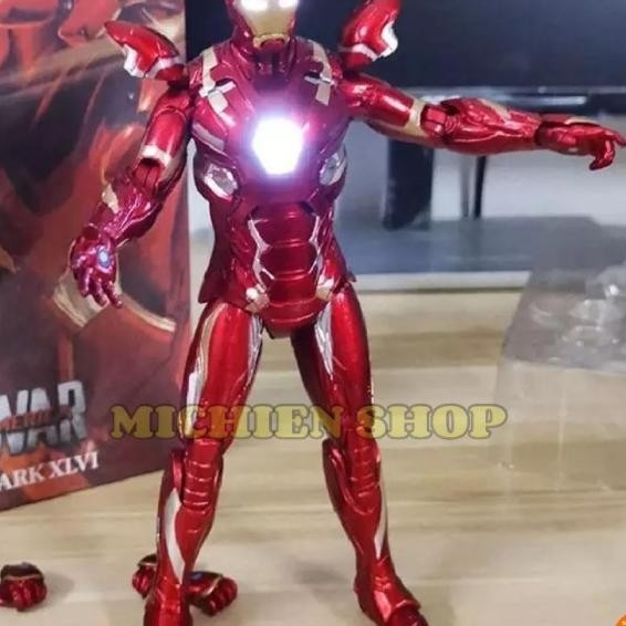 Marvel Ironman Mark 46 Civil War Action Figure With Led Skala Zd Toys