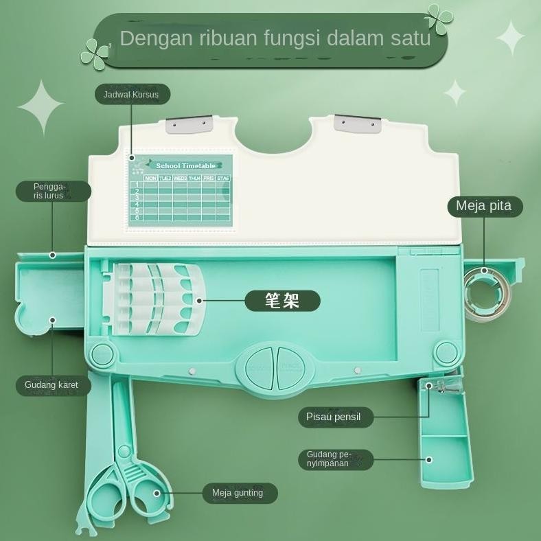 

H-4 Kotak Pensil Multifungsi Motif Unicorn / Dinosaurus / Astronot Untuk Anak Lengkap Peruncing Gunting Isolasi Penghapus Penggaris Gratis Ongkir