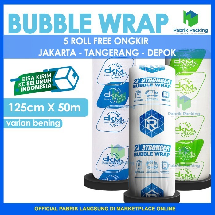 

HOT PROMO PLASTIK BUBBLE WRAP BENING TEBAL 125CM X 50M / BUBBLE WRAP DKM+ 1 ROLL