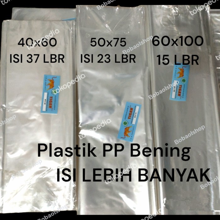 

JUAL plastik pp bening tebal 40x60 - 50x75 - 60x100 isi 500gr