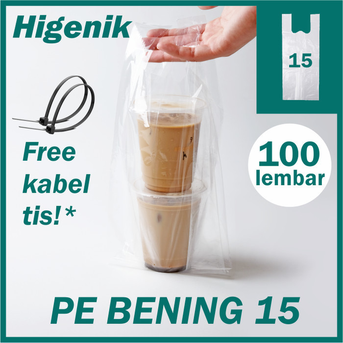 

BRG BARU Kantong Plastik Kresek PE 15 Bening Transparan Tebal isi 100 lembar