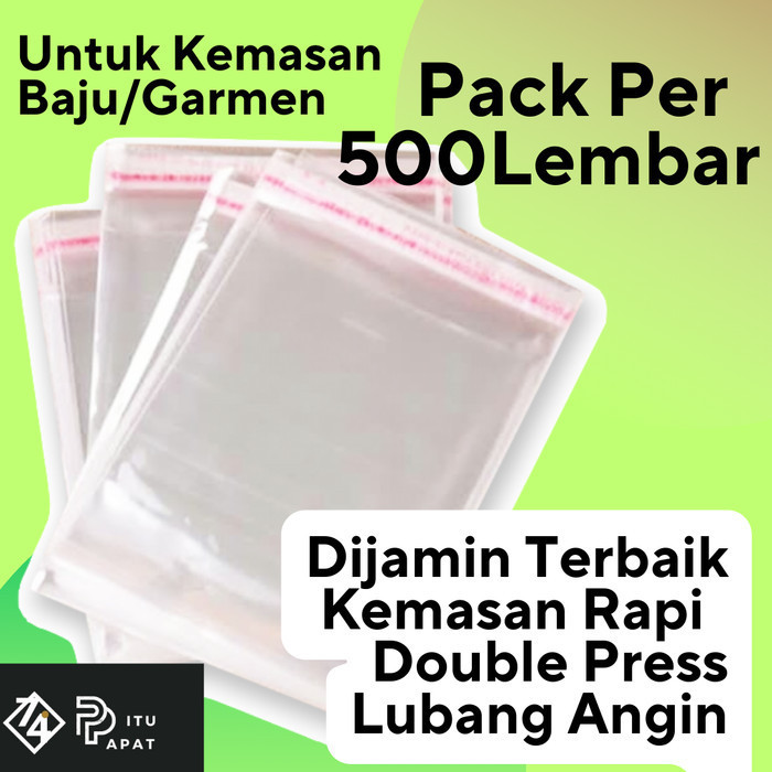 

JUAL Plastik OPP Lem 28x35 baju garmen Seal 1Rim 500 Lembar