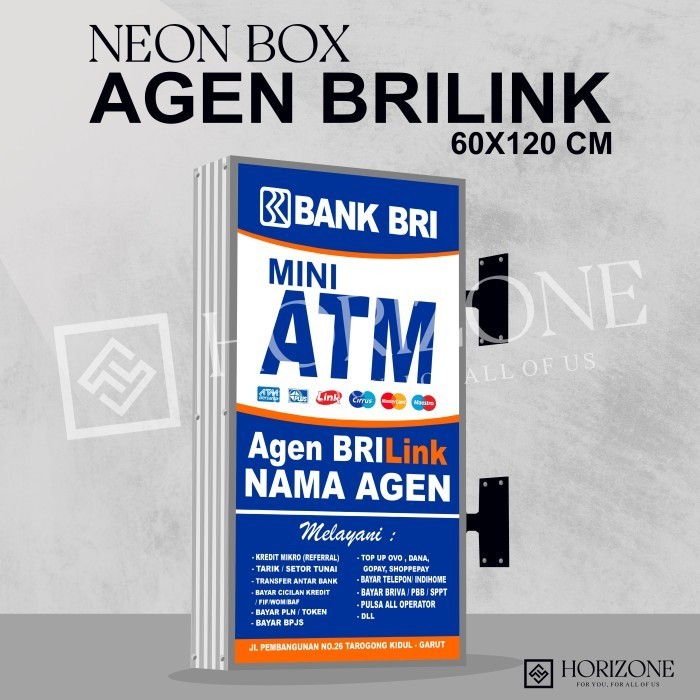 NEON BOX AGEN BRILINK 60x120 CM AKRILIK KOTAK