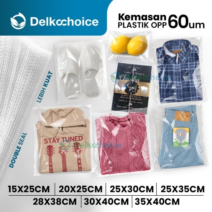 

TERMURAH OPP Lem Kemasan Packing Jilbab Baju Kaos / Plastik Baju Termurah
