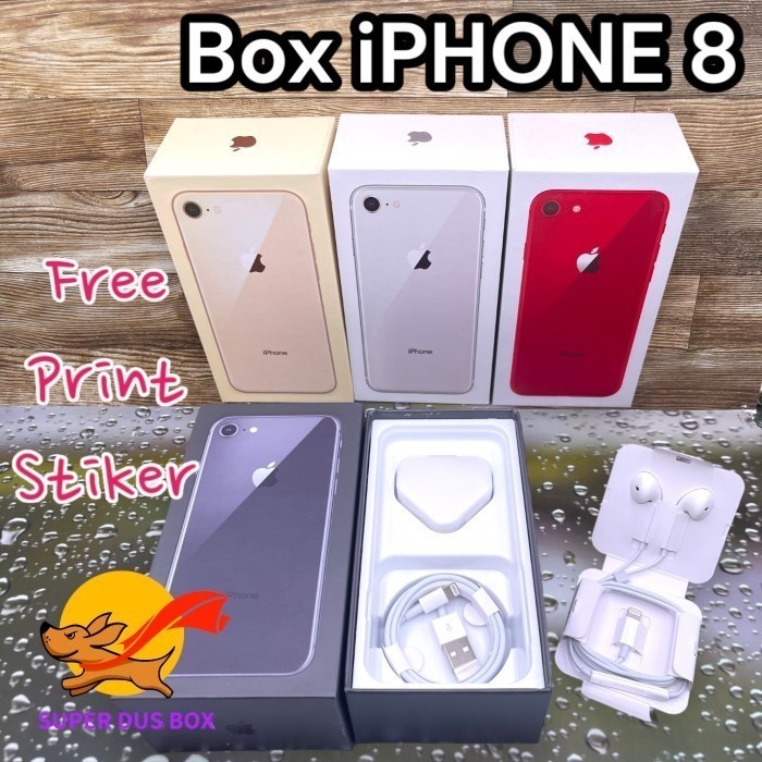 

MURAH BOX DUS KOTAK IPHONE 8 / 8 PLUS FULLSET FREE PRINT REQUEST STIKER