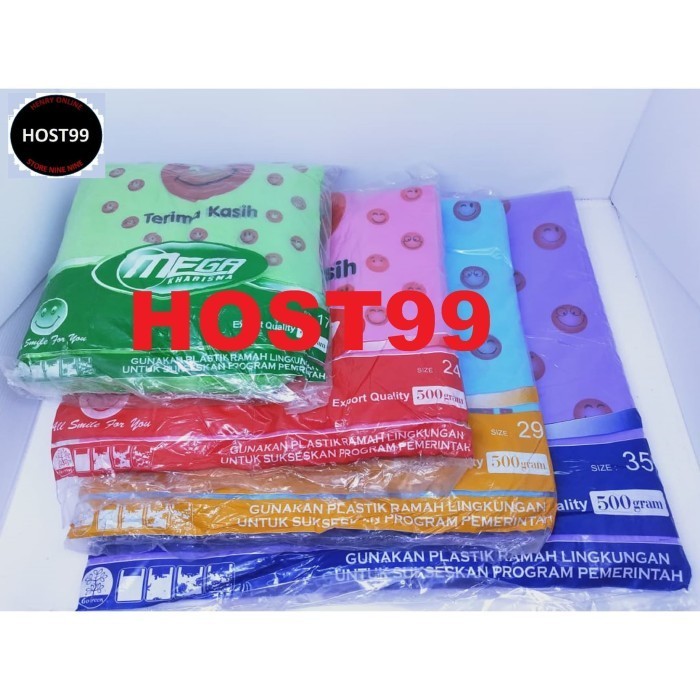 

HOT PROMO Kantong Plastik Kresek HD Warna Motif Thank you Terima Kasih Mega