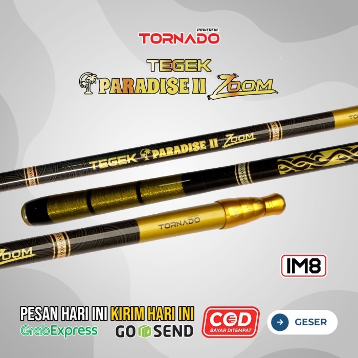 TEGEK PARADISE II ZOOM CARBON IM8 BLACK DAN GOLD 3 UKURAN BERBEDA