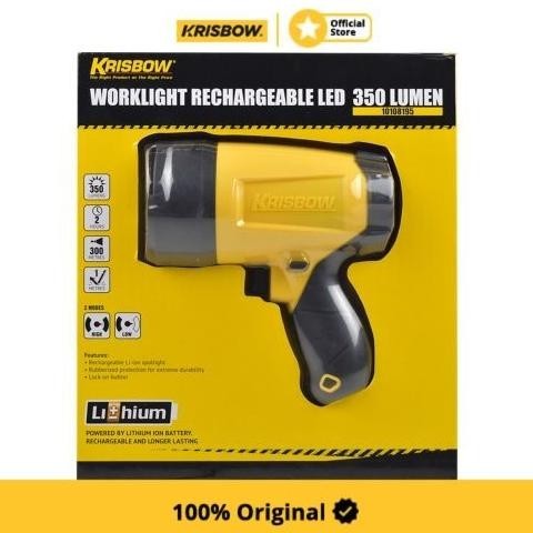 . Krisbow Flashlight Lampu Kerja Rechargeable Led 350 Lm