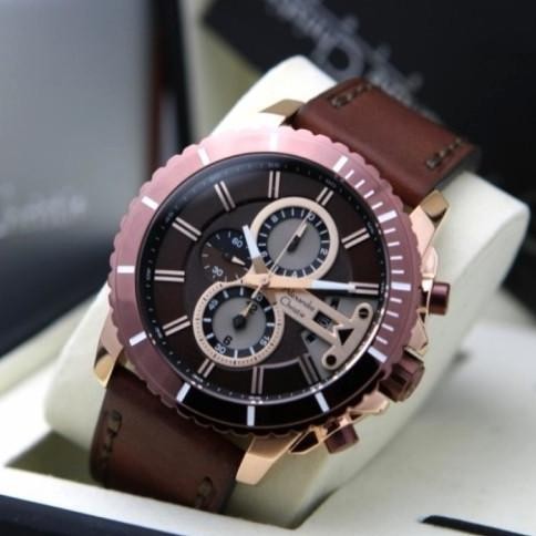 ALEXANDRE CHRISTIE AC6527 AC 6527 BROWN ROSE GOLD JAM TANGAN PRIA