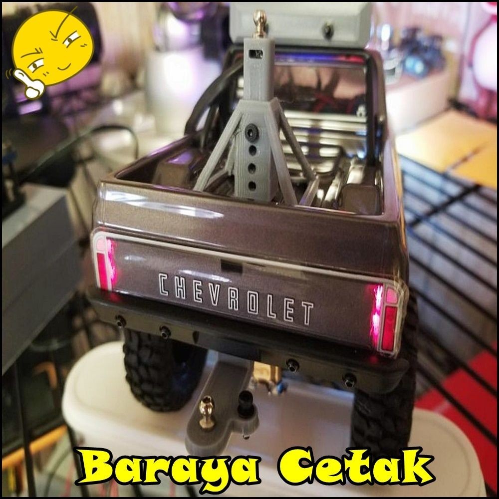 RC Trailer Hitch With Rear Lights Axial 1/10 SCX10 Axial RGT RC4WD MN86 MN WPL MN 3D Print Aksesoris