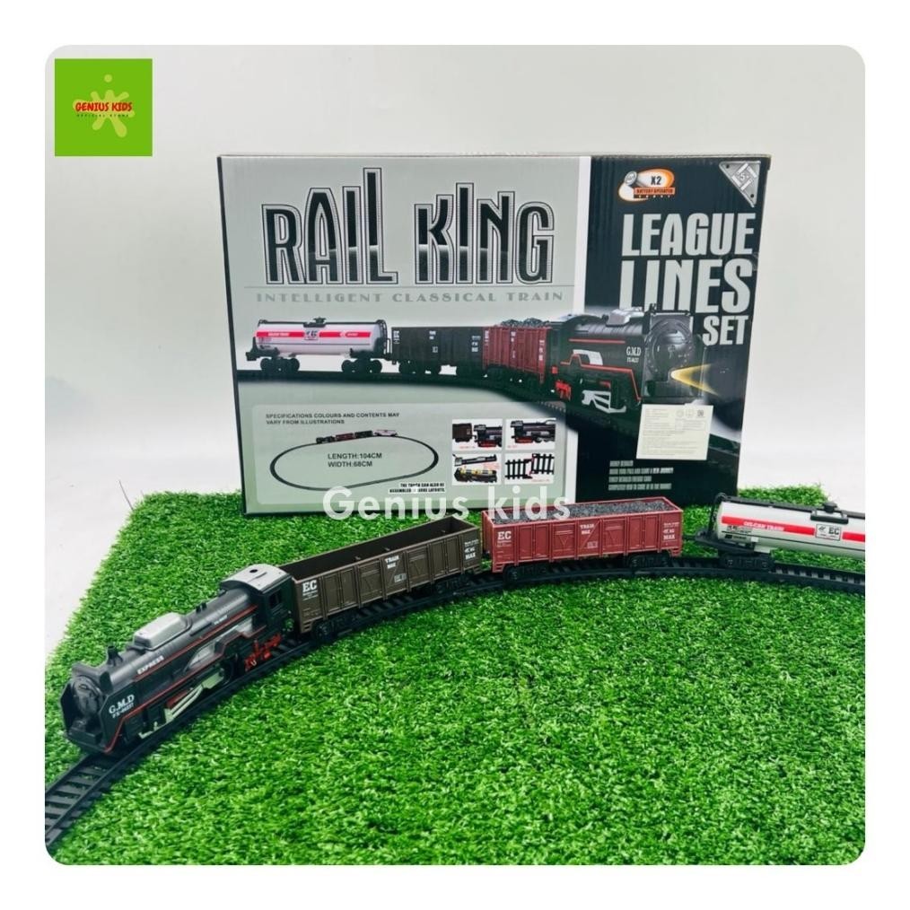 Ez23 Mainan anak kereta api rel baterai besar - mainan rail king rel kereta api Viral