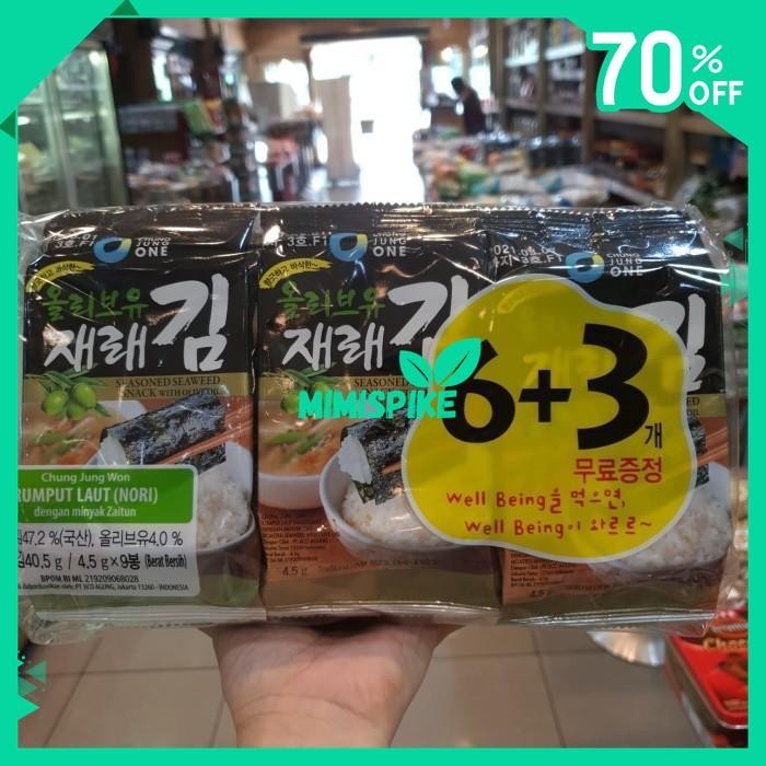 

SEAWEED KOREA NORI CHUNG JUNG WON RUMPUT LAUT 6 + 3 SNACK BY MIMISPIKE !!