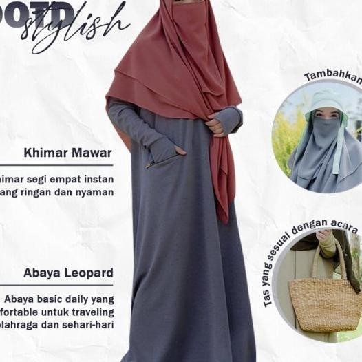 Abaya Leopard Knit By Khumaira Syari