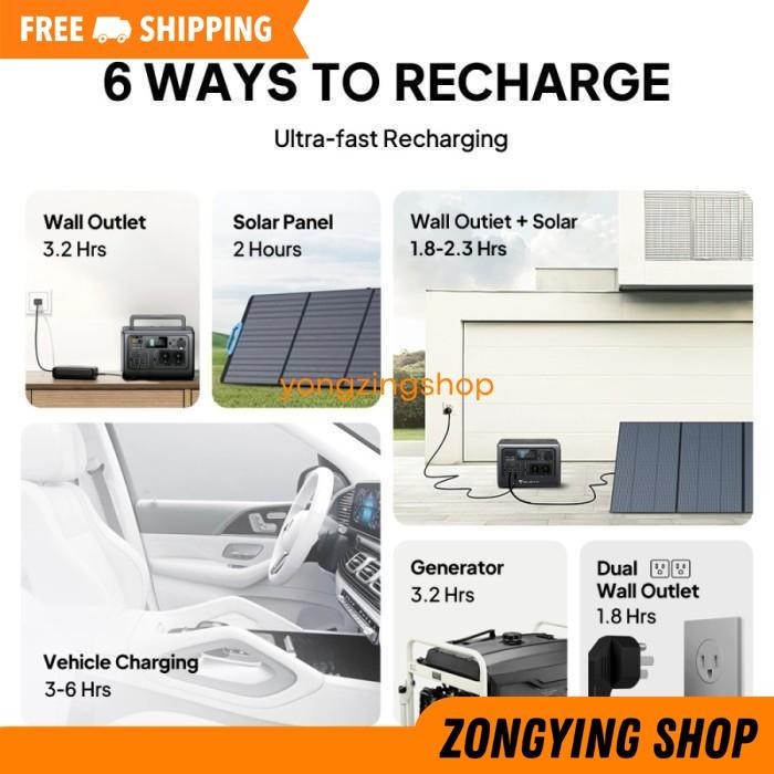 BLUETTI EB55 PORTABLE POWER STATION 537WH/700W PREMIUM POWERBANK BATTE ZONGYING SHOP TERMURAH
