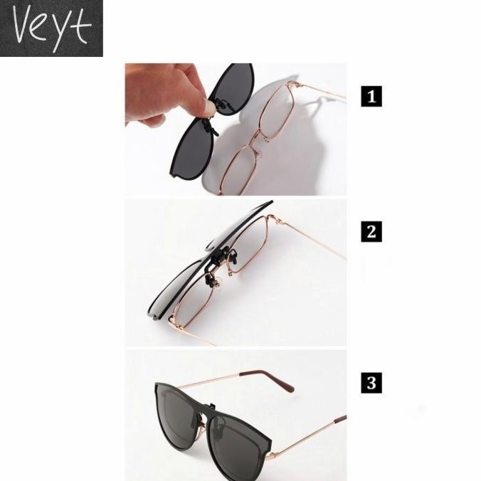 Clip On Kacamata Polarized Flip Up Anti Silau Anti Uv