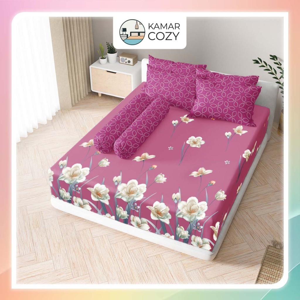 Sprei Kintakun Set Fitted 160x200 / 180x200 B4 Ervina Queen / King Bantal 4 guling 2 Dluxe Aesthetic