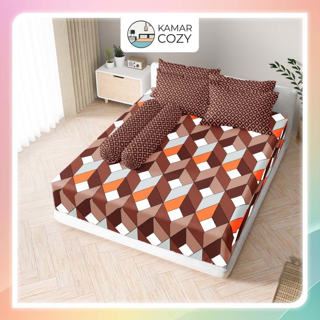 Sprei Kintakun Set Fitted 160x200 / 180x200 B4 Valeska Queen / King Bantal 4 guling 2 Dluxe Aestheti