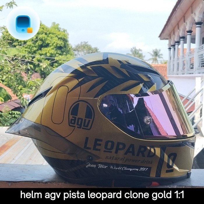 HELM AGV PISTA LEOPARD CLONE GOLD 1:1