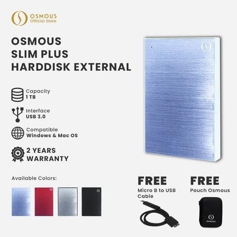 OSMOUS HDD SLIM PORTABLE 1TB - HDD EXTERNAL - HD EKSTERNAL 2807T