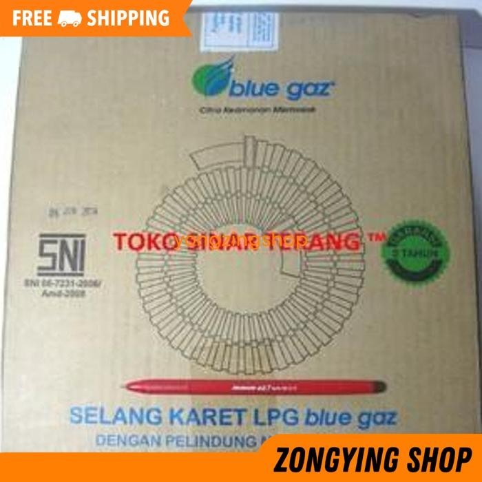 SELANG KARET LPG REGULATOR/ KOMPOR GAS MERK BLUE GAS/ GAZ METAL SPIRAL ZONGYING SHOP TERBAIK