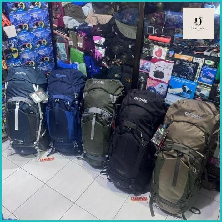 PERLENGKAPAN CAMPING consina everest 60 + 5 liter 60+5 L carrier tas gunung ransel original