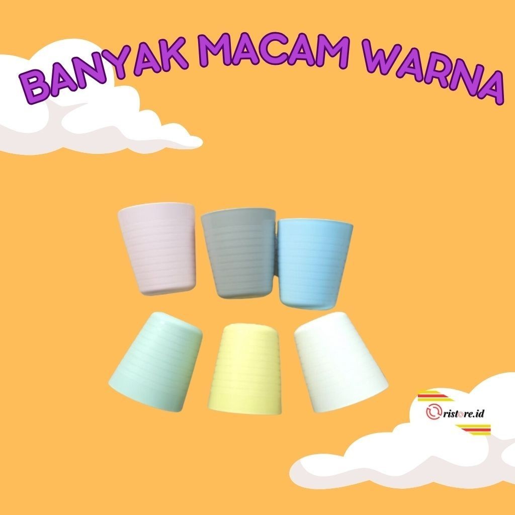 Sensasi Baru Gelas Set / Gelas Plastik / Gelas Warna / Cangkir / Cup Plastik / Gelas Set Murah / Cup
