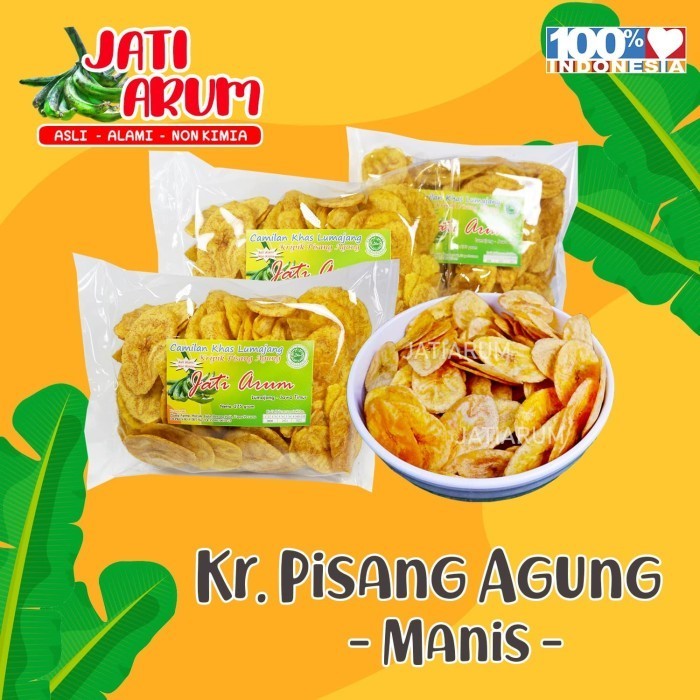 

BERKUALITAS Keripik Pisang Agung JATI ARUM (Manis/Asin) - MANIS