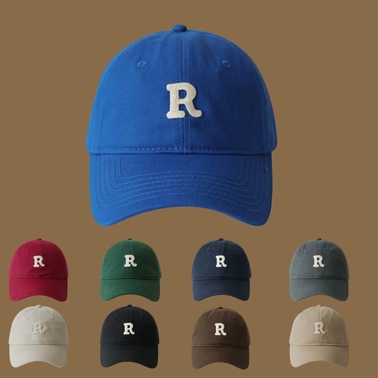 Viral Topi Baseball Premium Quality Motif Huruf R Cute Design Warna Nyaman Hat Bahan Katun Distro Un