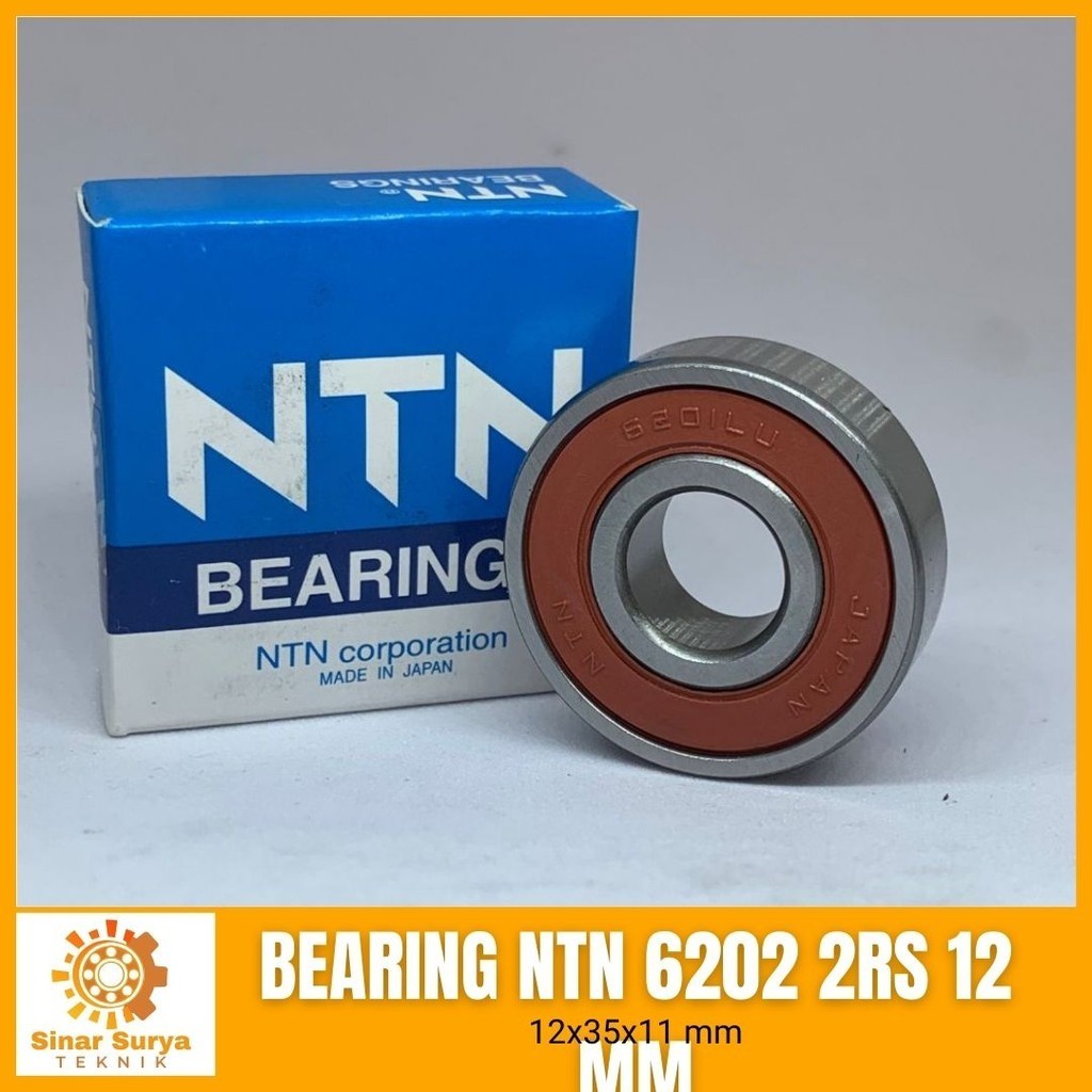 Laher Bearing NTN 6202 2RS 12 MM Japan Laker Klaher Tutup Karet Dua Sisi