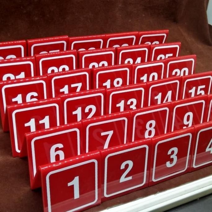 

Acrylic Nomer Meja Merah 1-40