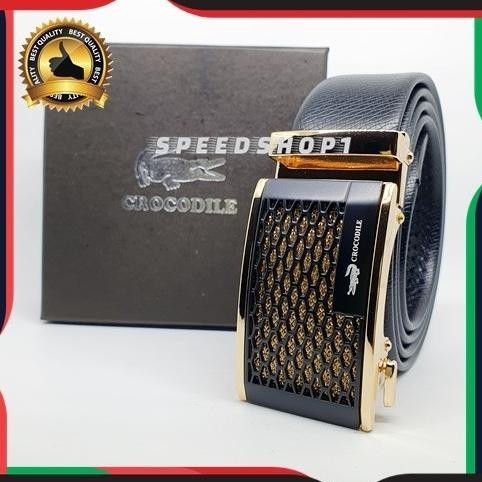 Gesper Pria Tipe Rel Crocodile Sabuk Pria Ikat Pinggang Pria Kulit