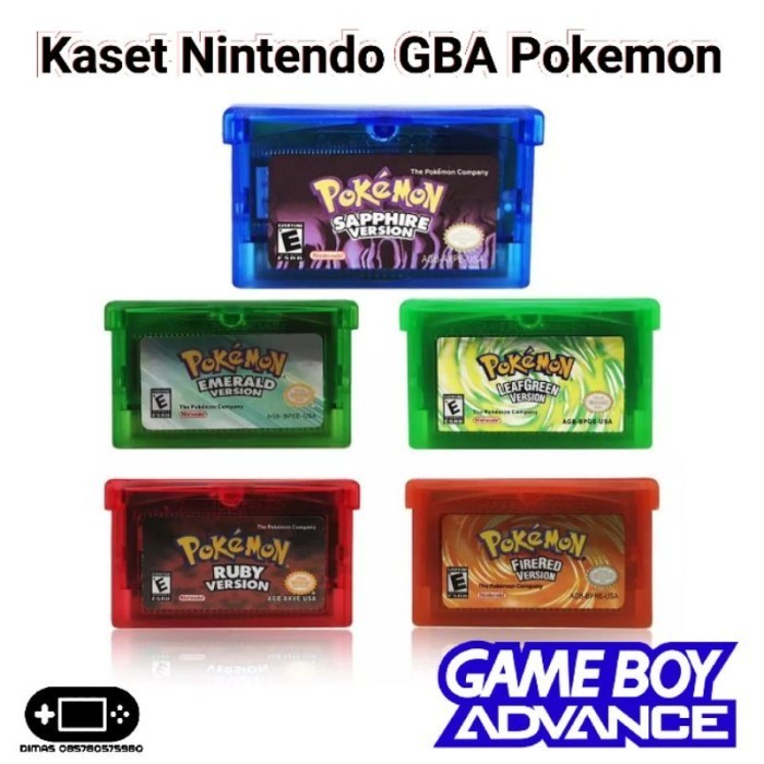Kaset Nintendo GBA Pokemon Gameboy Advance Fire Red Sapphire SP Micro