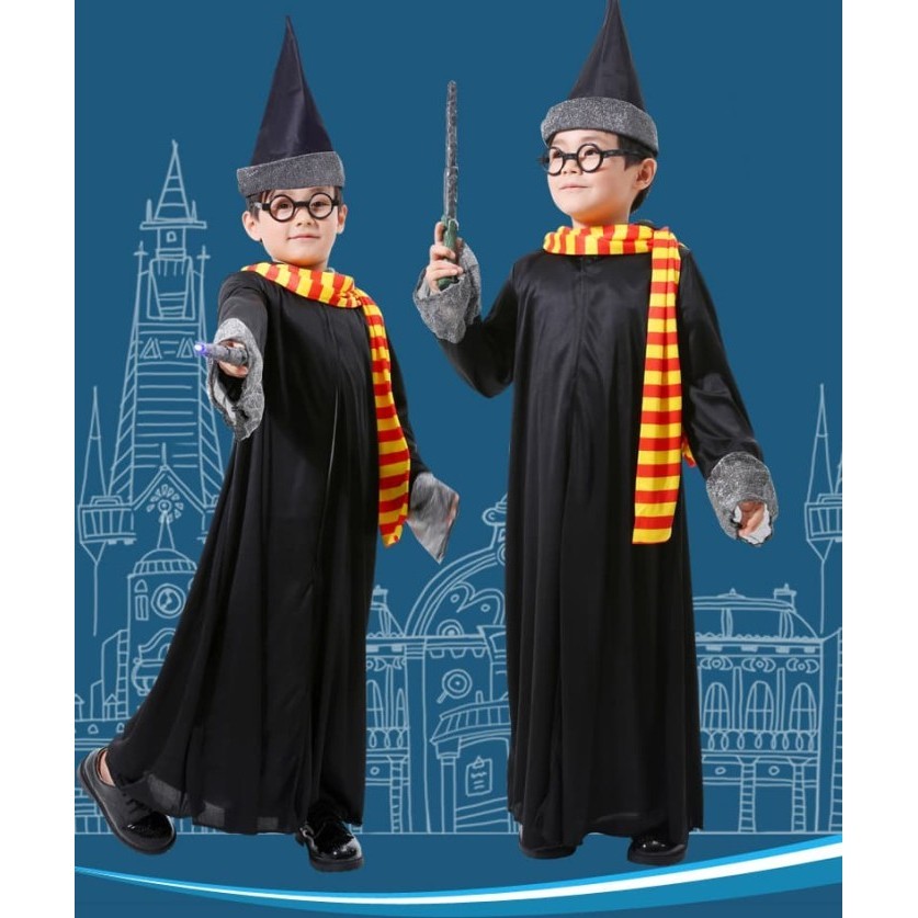 Bal. Kostum Harry Potter Set Lengkap Cosplay Halloween Anak Laki